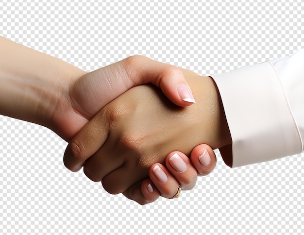 PSD shaking hands concept with transparent background