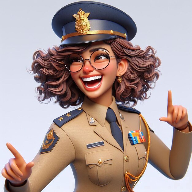 PSD shaking stylish beauty queen with a smiling face and uniform isolated on transparent background