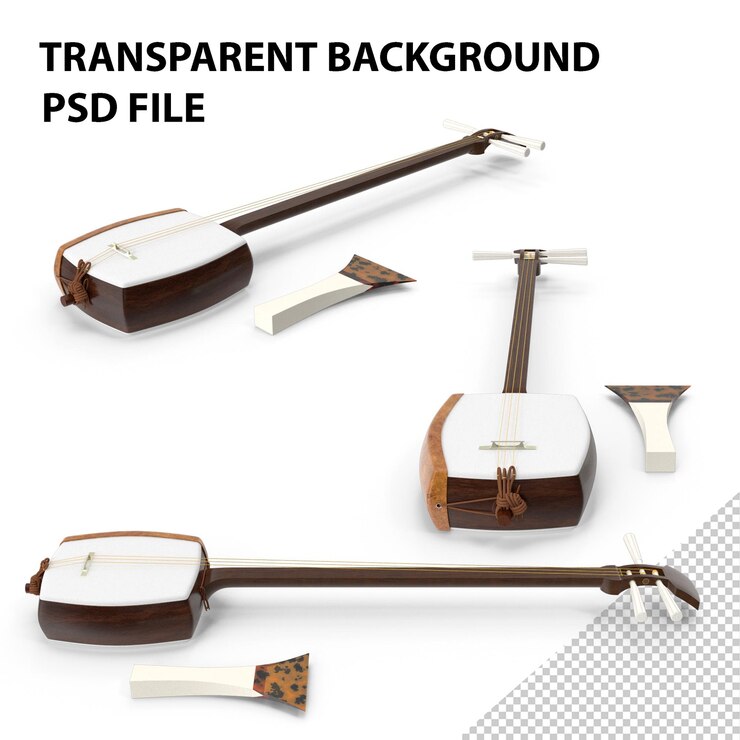 PSD shamisen biały png