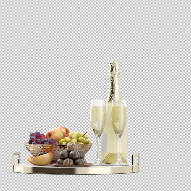 PSD shampange con frutta e caramelle