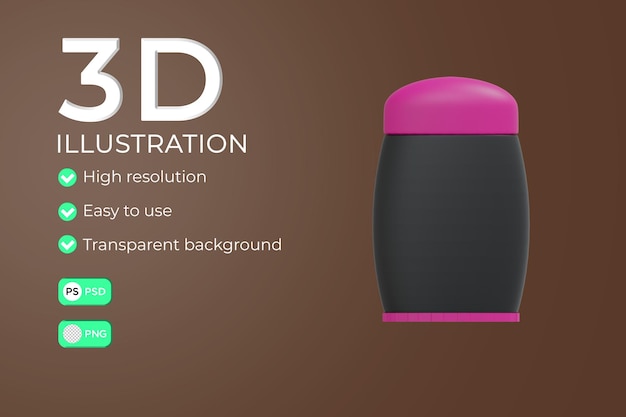 PSD shampoo 3d icon