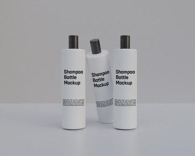 PSD mockup di bottiglia di shampoo 3d