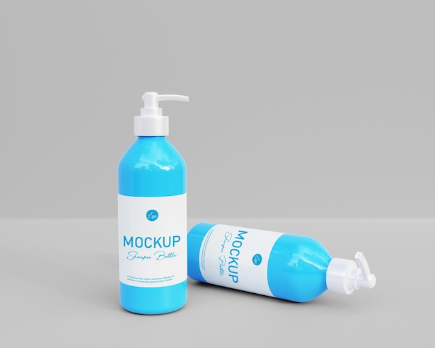 Shampoo bottle mockup or cosmetics design mockup