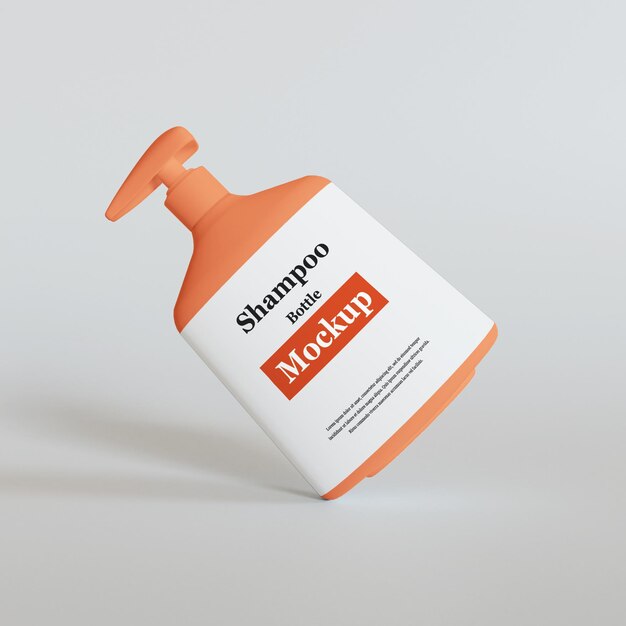 Bottiglia di shampoo con mockup di pompa