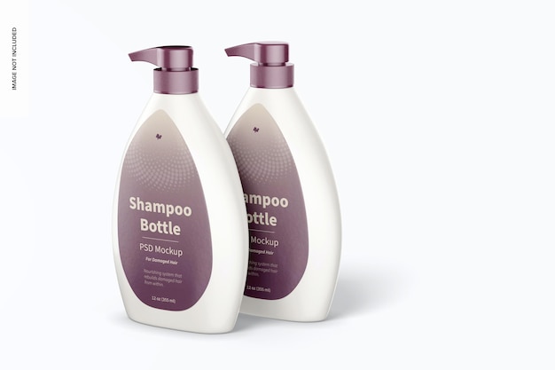 Shampoo Bottles with Pump Mockup