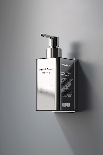 PSD shampoo placed on the wall mockup