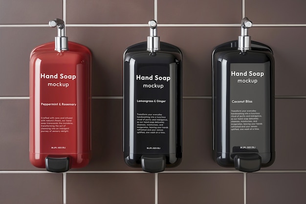 Shampoo placed on the wall mockup