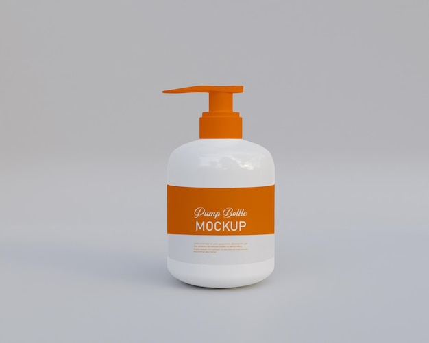 PSD mockup 3d della bottiglia della pompa dello shampoo