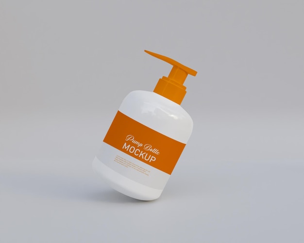 PSD mockup 3d della bottiglia della pompa dello shampoo