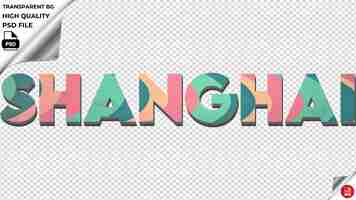 PSD shanghai typography gradient turqoise retro text texture psd transparent