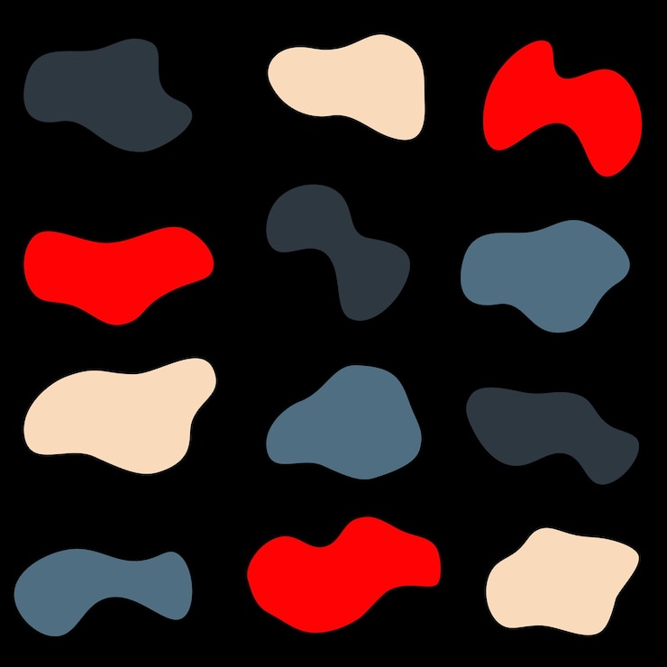 PSD shape colourful abstract shapes fluid hand drawn organic shapes doodle illustration seamless