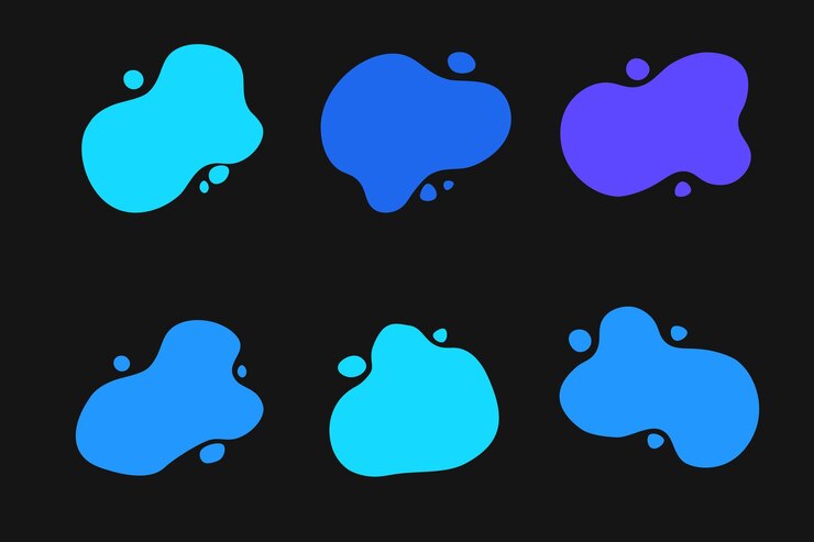 PSD shape colourful abstract shapes fluid hand drawn organic shapes doodle illustration seamless
