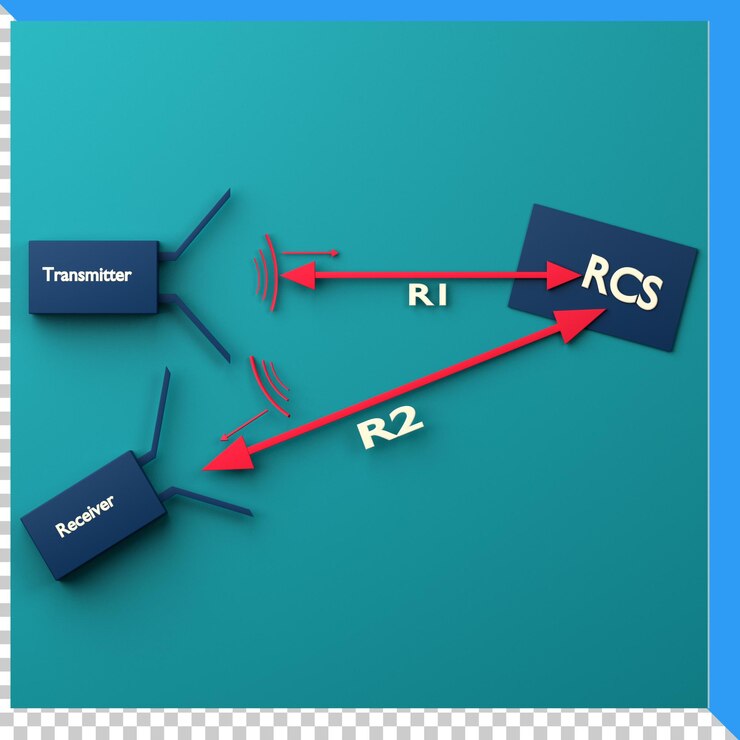 PSD shape the transmitter image with rcs icon isolated on the transparent background