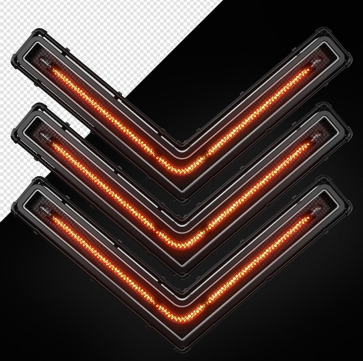 PSD shape with yellowish lamps and metal structure