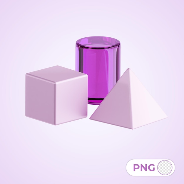 PSD shapes 3d rendered icon for composition design app interface 3d icon