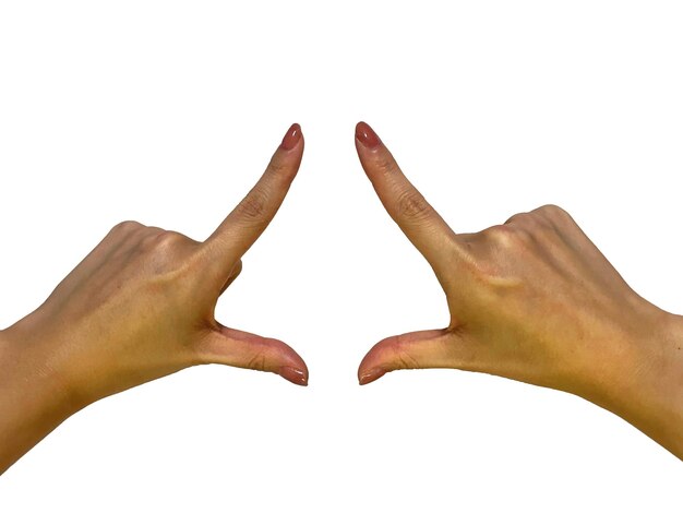 Shapes of hands on a transparent background