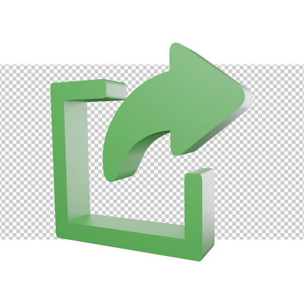 share 3d rendering illustration icon side view transparent background