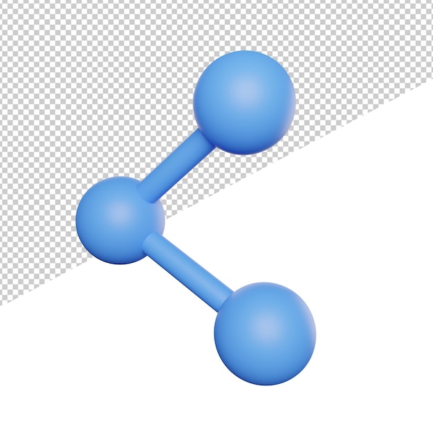 Condividi file blu vista laterale illustrazione 3d rendering icona sfondo trasparente