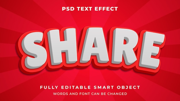 Share editable text effect