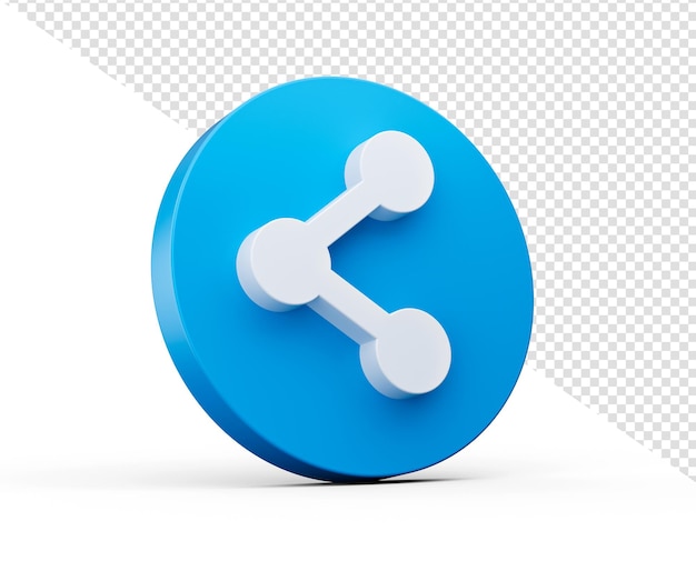 share icon 3d isometric isolated on white background blue round shape web design graphic