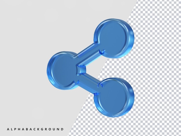 PSD share icon 3d rendering vector transparent