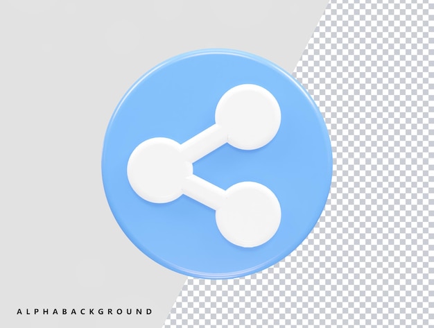 Share icon 3d rendering vector transparent