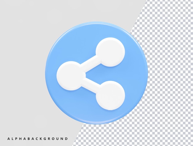 Icona condividi vettore di rendering 3d trasparente