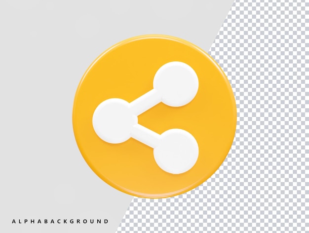 Icona condividi vettore di rendering 3d trasparente