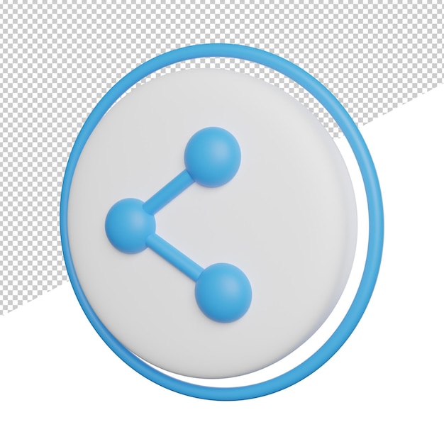 Share Icon Teken zijaanzicht 3D-rendering pictogram illustratie op transparante achtergrond