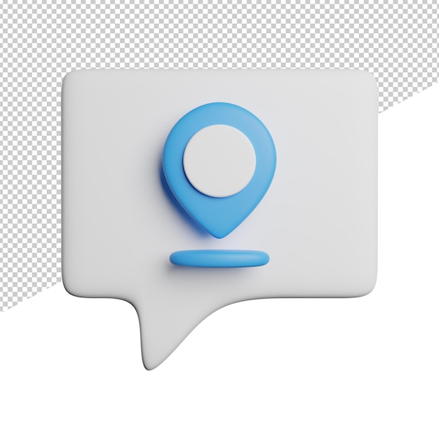 share location chat front view 3d rendering illustration on transparent background