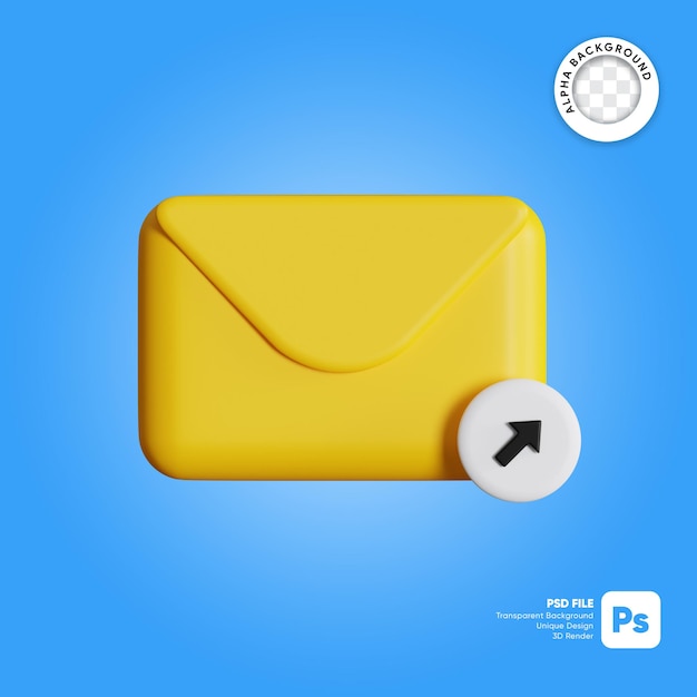 Share mail 3d illustration