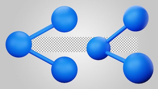 透明な背景の 3 d レンダリングの共有記号ボタン