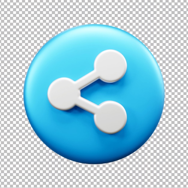 PSD share ui icon 3d render isolated