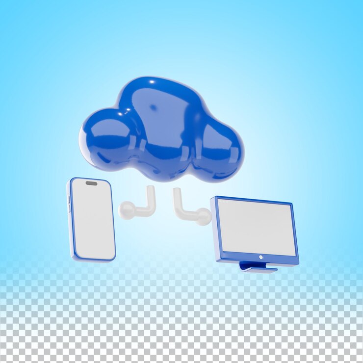 PSD 클라우드 3d 아이콘 및 일러스트레이션 공유