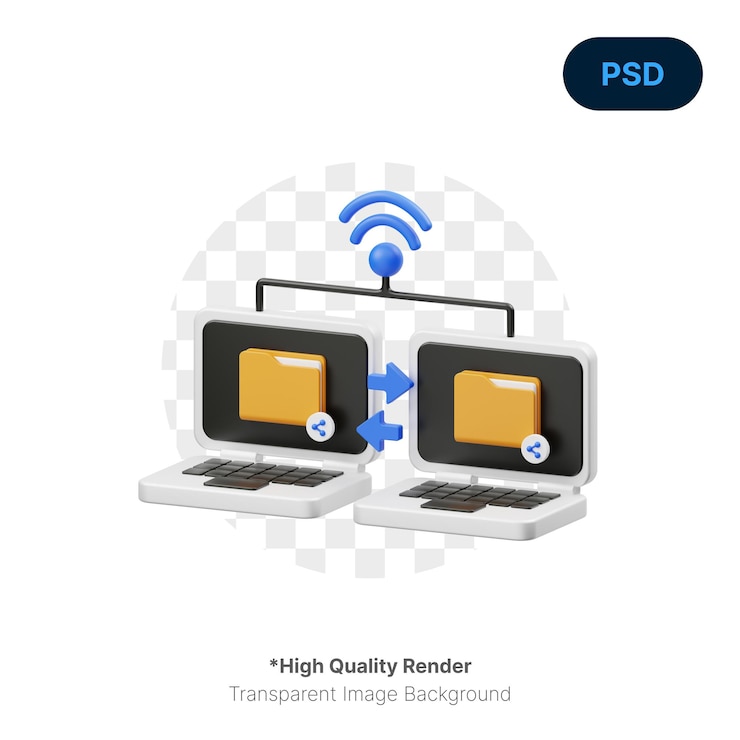 PSD sharing file 3d icon premium psd