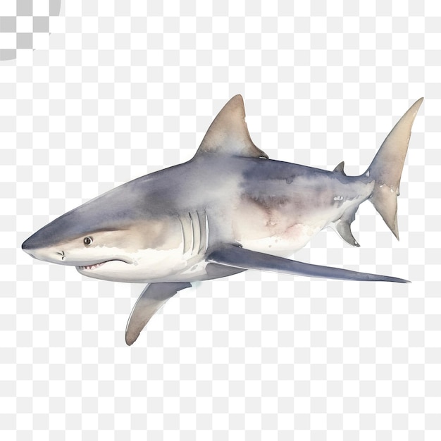 PSD shark drawing - shark in the water png download