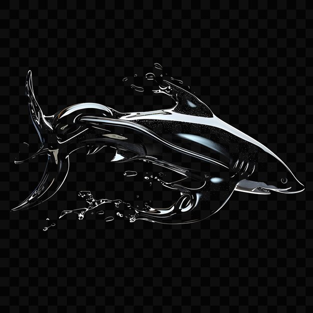 A shark head with a shark on it and the bubbles on the black background