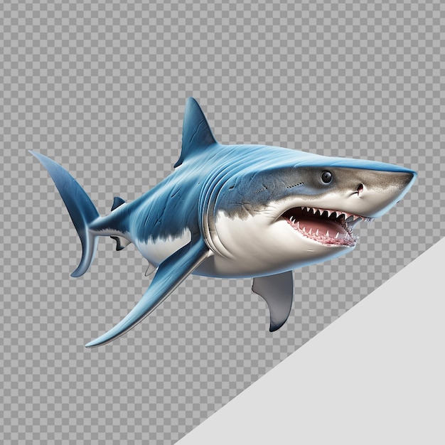 PSD shark isolated on transparent background png