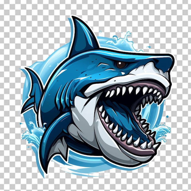 Shark mascot logo isolated on transparent background