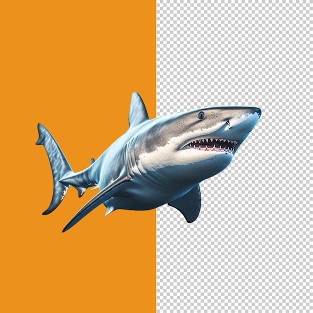 PSD shark on transparent background png image