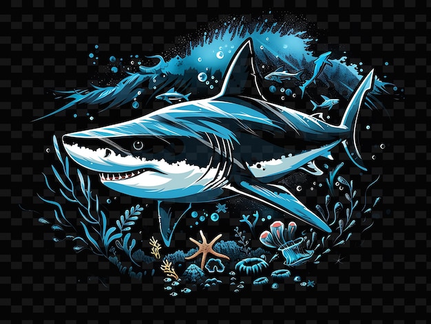 PSD a shark with a shark on the bottom of it