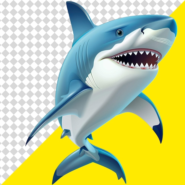 PSD a shark with a shark on its back and a yellow background