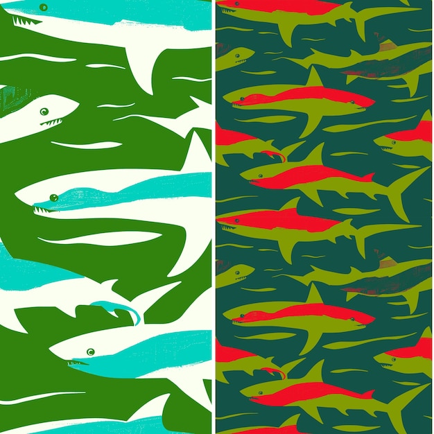 shark with streamlined silhouette abstract minimal design an nature pattern vector designs