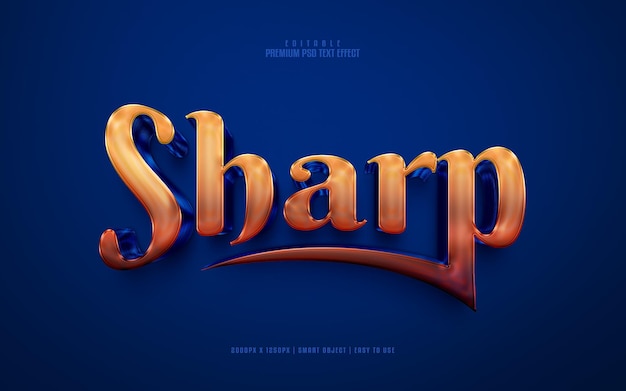 Sharp 3d editable premium psd text effect