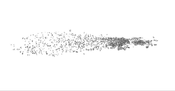 PSD shattered glass debris isolated transparent background 3d rendering