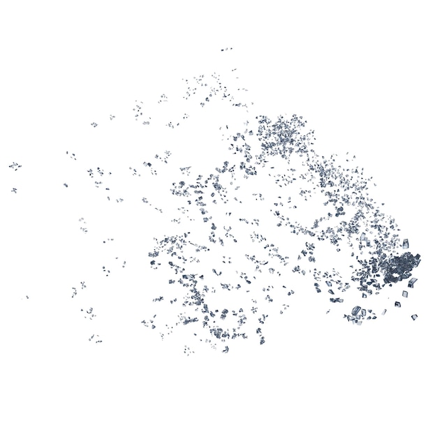 粉々 になったガラス破片分離透明な背景 3 d レンダリング