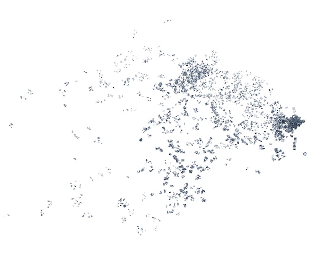 粉々 になったガラス破片分離透明な背景 3 d レンダリング