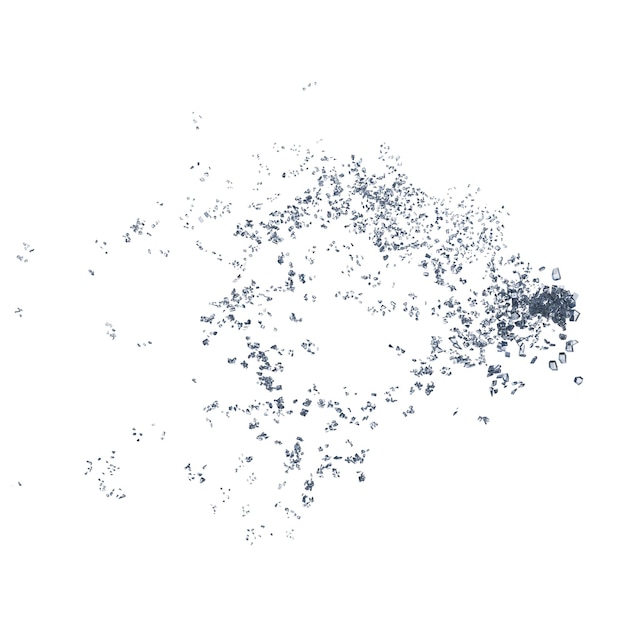 PSD 粉々 になったガラス破片分離透明な背景 3 d レンダリング