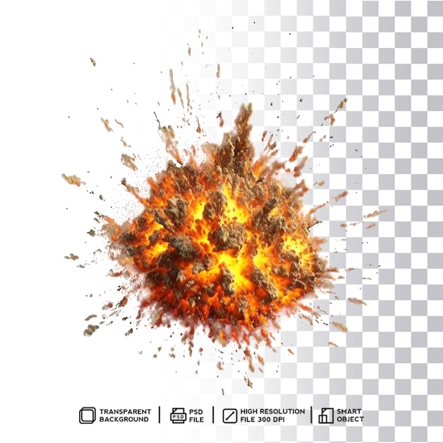Shattered PSD Explosion Effect Blast on Transparent Isolated Background