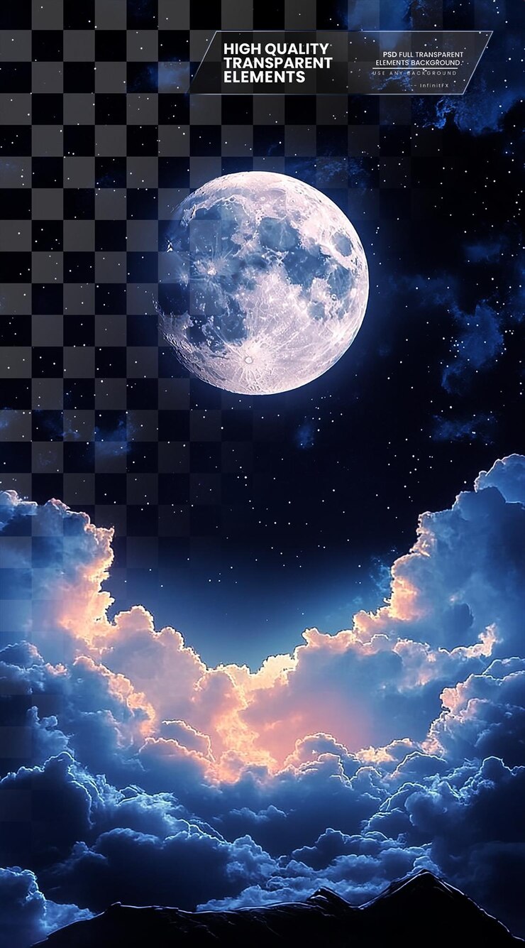 PSD shattered screen wallpaper on transparent background